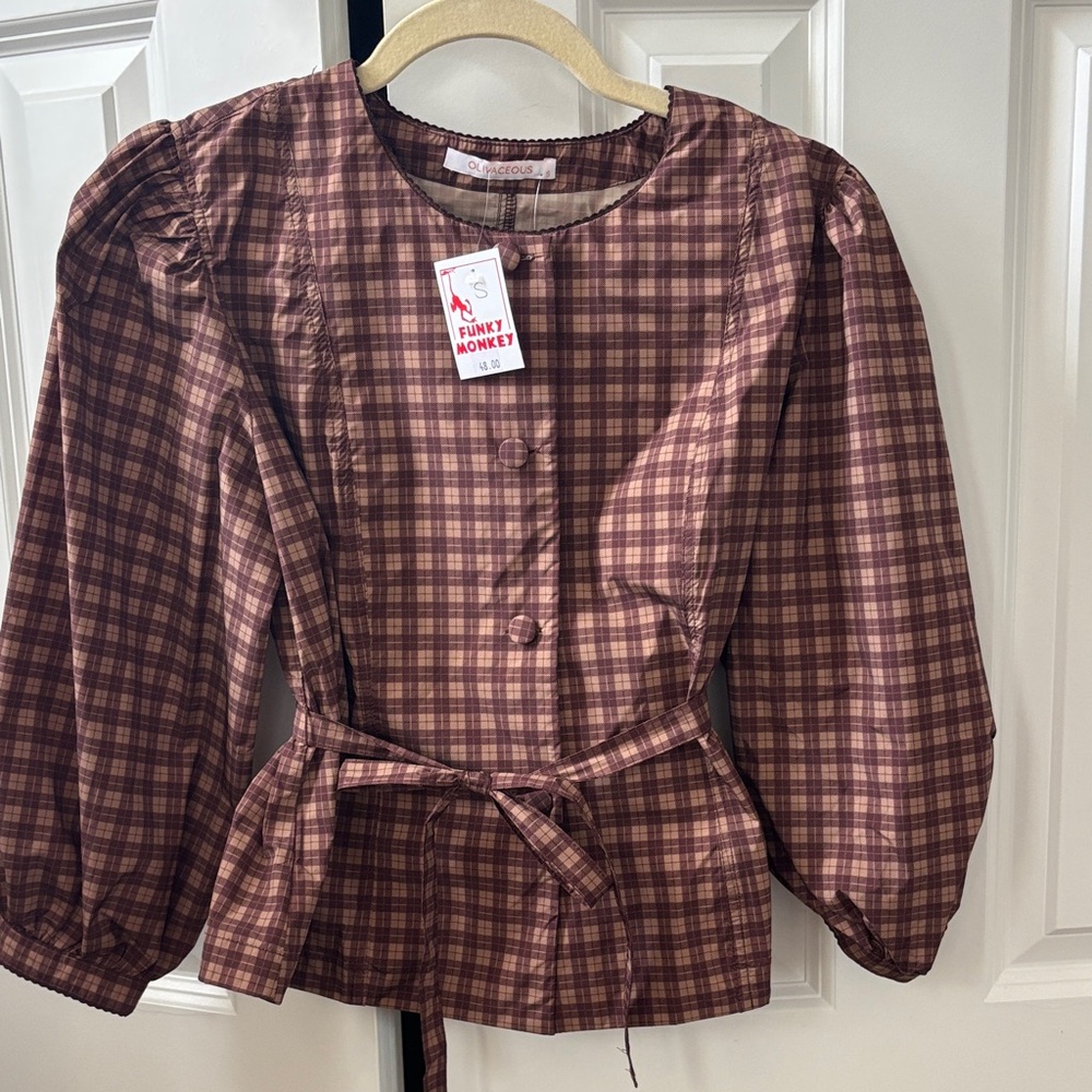 Plaid Brown Top